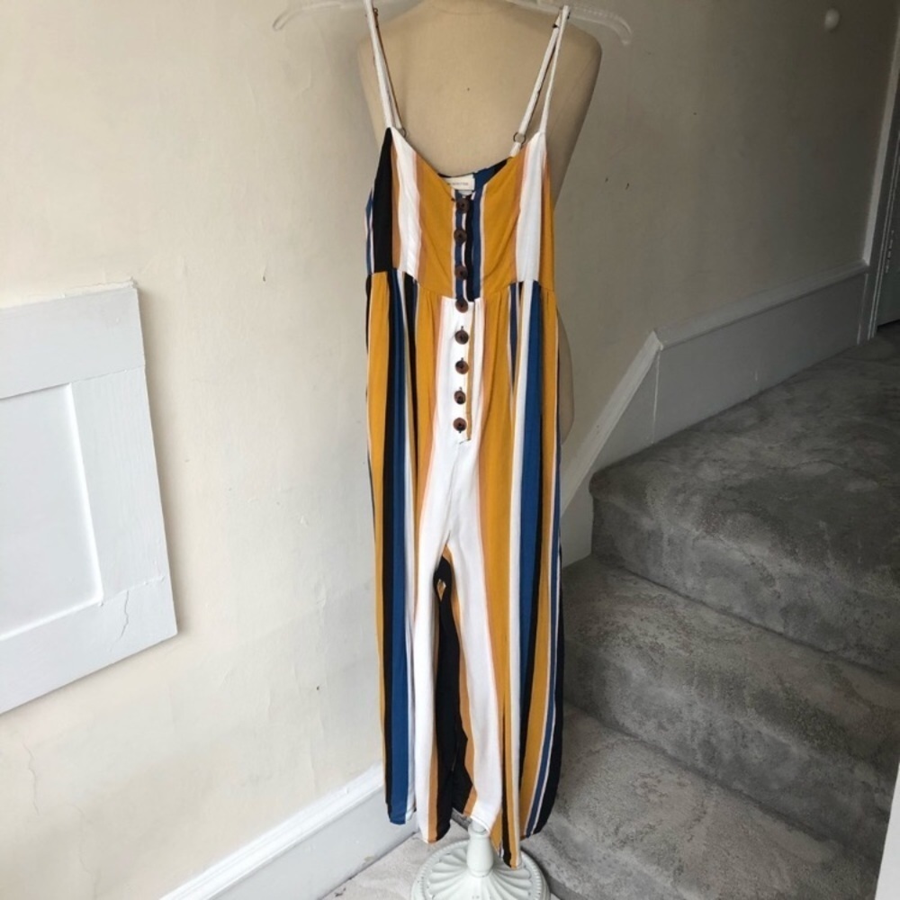 Urban Outfitters Tootsie Vertical Stripe Multi Button-Through Jumpsuit EUC Sz XS - Picture 7 of 8